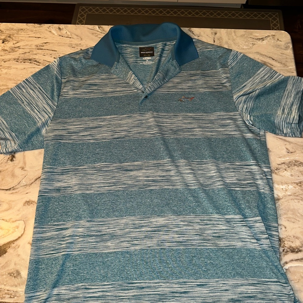 Izod Men's Blue Striped Polo Shirt